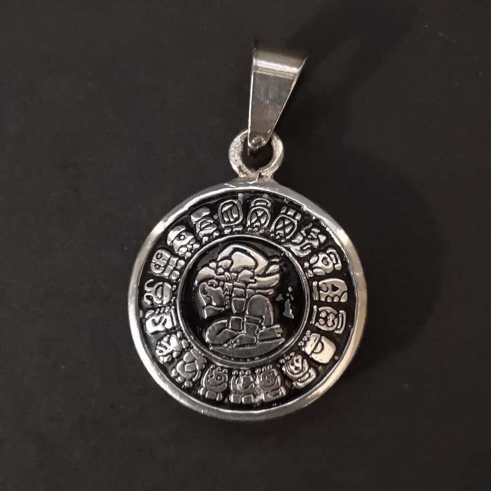 Aztec Calendar Mayan Sun Double Sided Made in Mexico Pendant / Charm Only